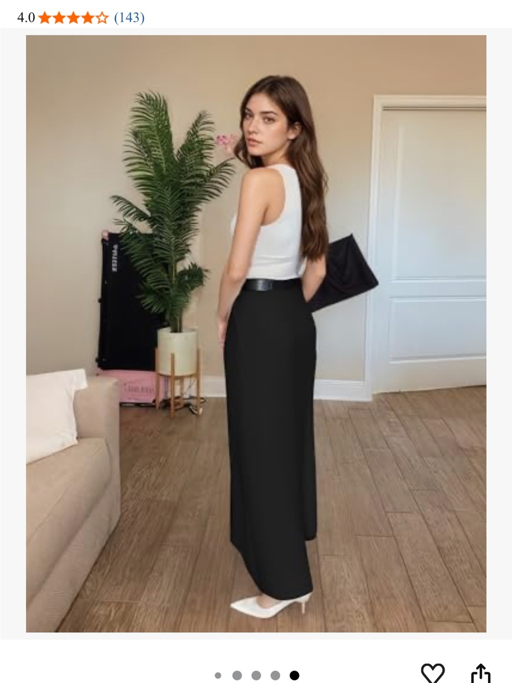 NWT UOOZEE Black Maxi A-Line Skirt Minimalist Quiet Luxury Size L - Picture 12 of 15